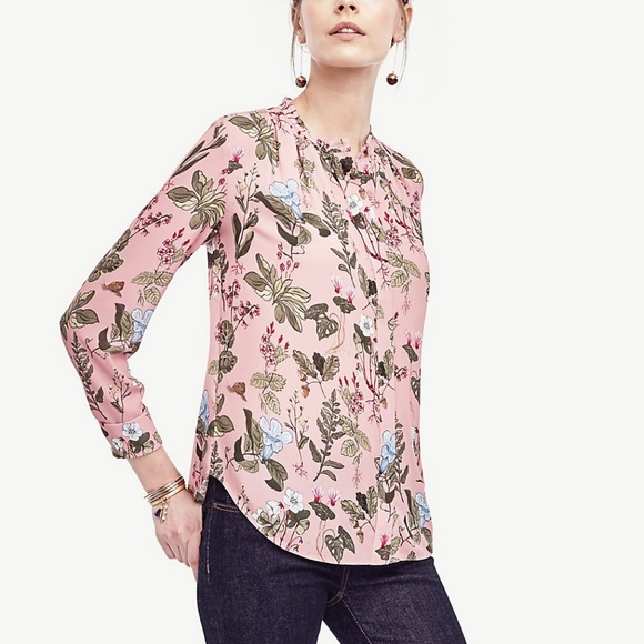 Ann Taylor Tops - NWOT Ann Taylor Botanical Pleated Blouse